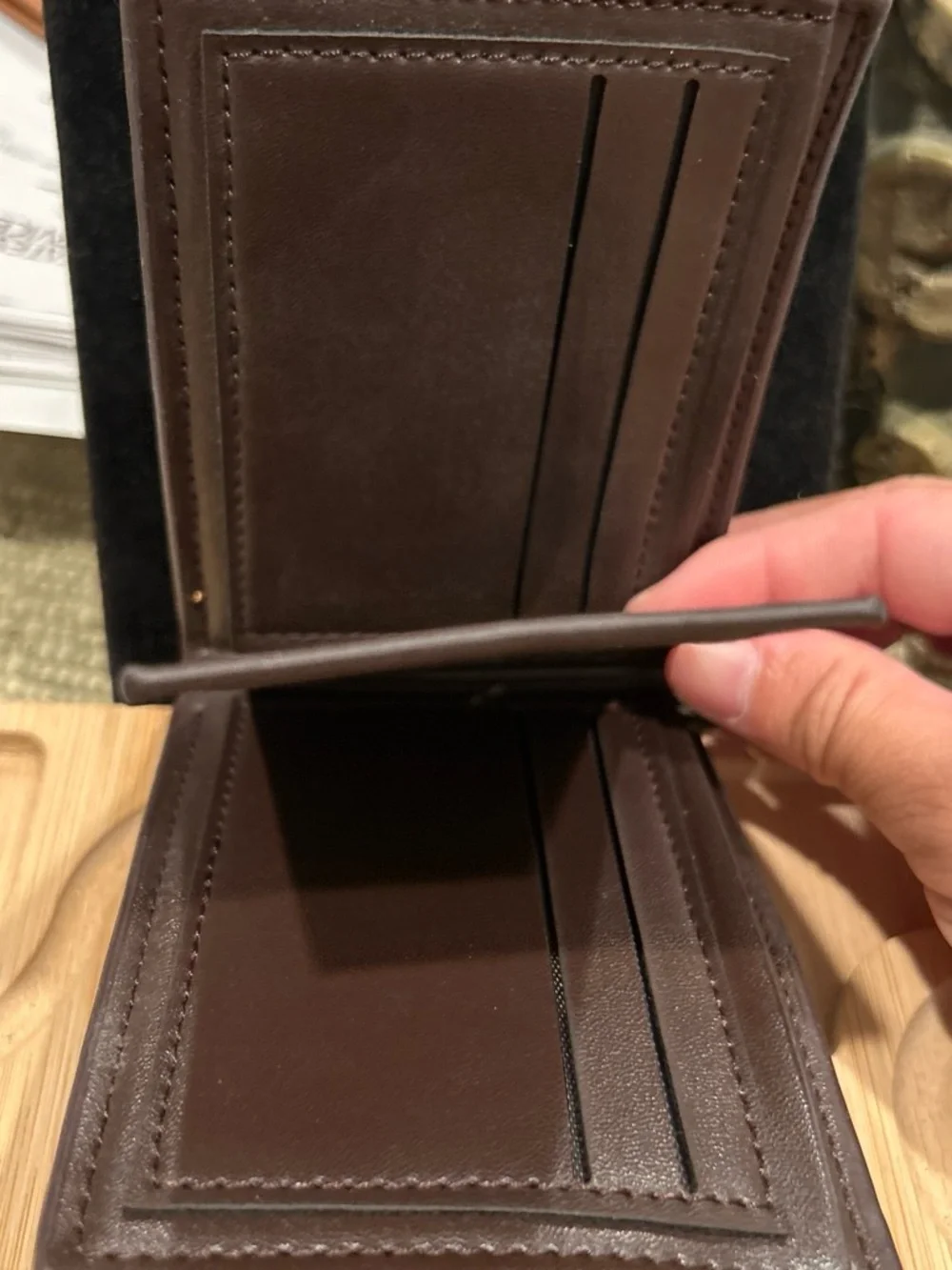 Black Leather Card & Key Holder Wallet for Men